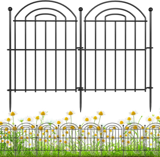 Decorative Garden Fence, 17in(H) x19.5ft Rustproof Metal No Dig Fence Animal Barrier Fence for Dog Rabbit, Wire Border Panel Fencing for Yard Patio Outdoor Decor 18 Pack.
