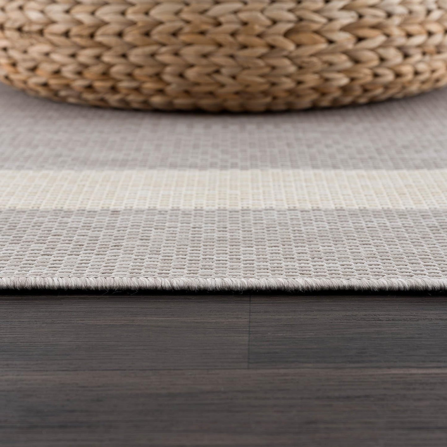 CAMILSON Outdoor Rug 8x10,Modern Outside Rugs for Patios Porches Waterproof Durable Washable Non-Shedding, Easy-to-Clean Indoor Outdoor Area Carpet (8 x 10, Bordered - Gray/White)