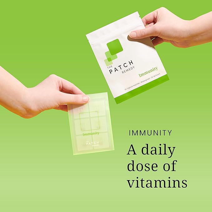 The Patch Remedy Immunity Patches - 30 Topical Immune Patches Containing Vitamin C, Zinc, Echinacea Extract & Ginkgo Biloba, Lasts 24 Hours