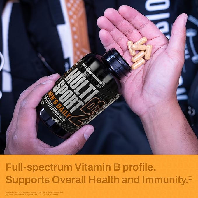 NutraBio Multisport for Men 33 Vitamins, (120 Vegetable