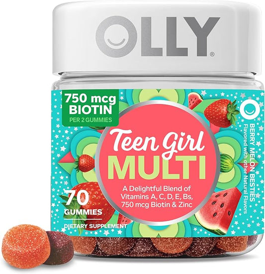 Olly Teen Girl Multi Gummy, Healthy 15 Essential 35 Day 70 Count