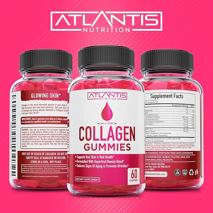 Collagen Gummies For Women 1 & 3, Vitamins 60 Collagen