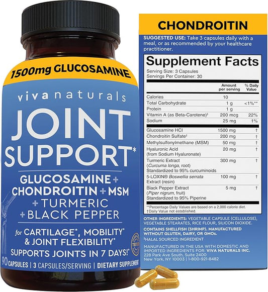 Glucosamine Chondroitin MSM Joint Support Supplement, 90 Capsules