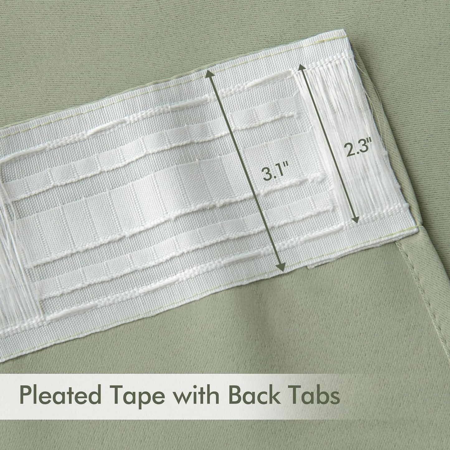 MIULEE Back Tab Sage Green Curtains 120 Inch Long 2 Panels Set for Living Room Bedroom, Rod Pocket/Pinch Pleated Light Blocking Extra Long Thermal Insulated Room Darkening Blackout Curtains/Drapes