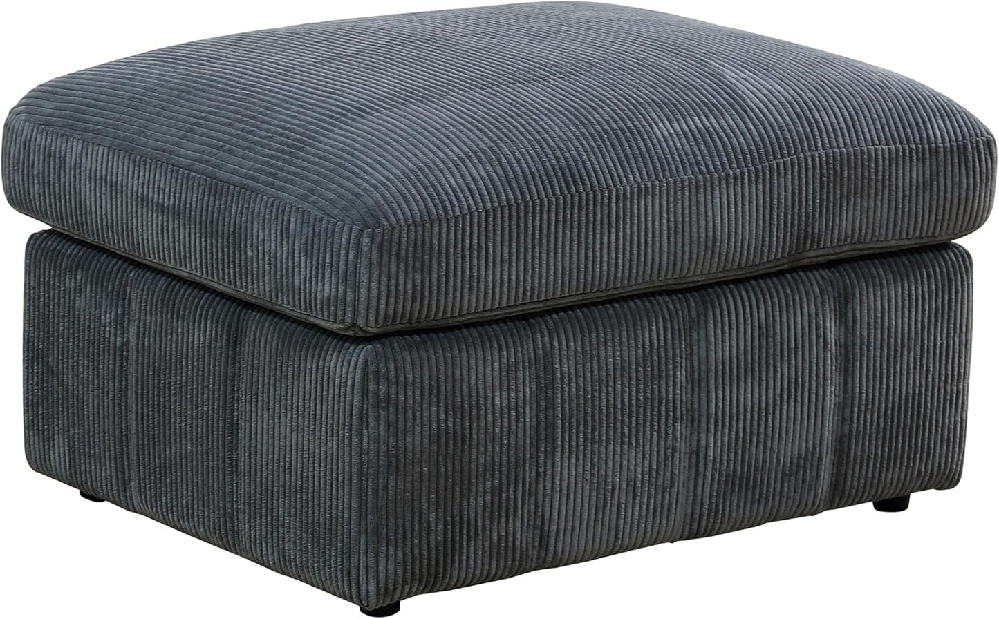 Ottoman Rectangular Storage Ottoman Bench, Flannel Footrest Stool Footstool with Lid for Living Room, Bedroom, Entryway, Dark Gray, 38"x30"x22"