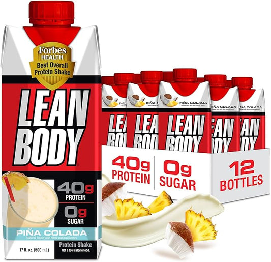 Lean Body Ready-to-Drink Pina Colada Protein 40g Protein, 0 Sugar, 22 Vitamins 17 Fl 12)