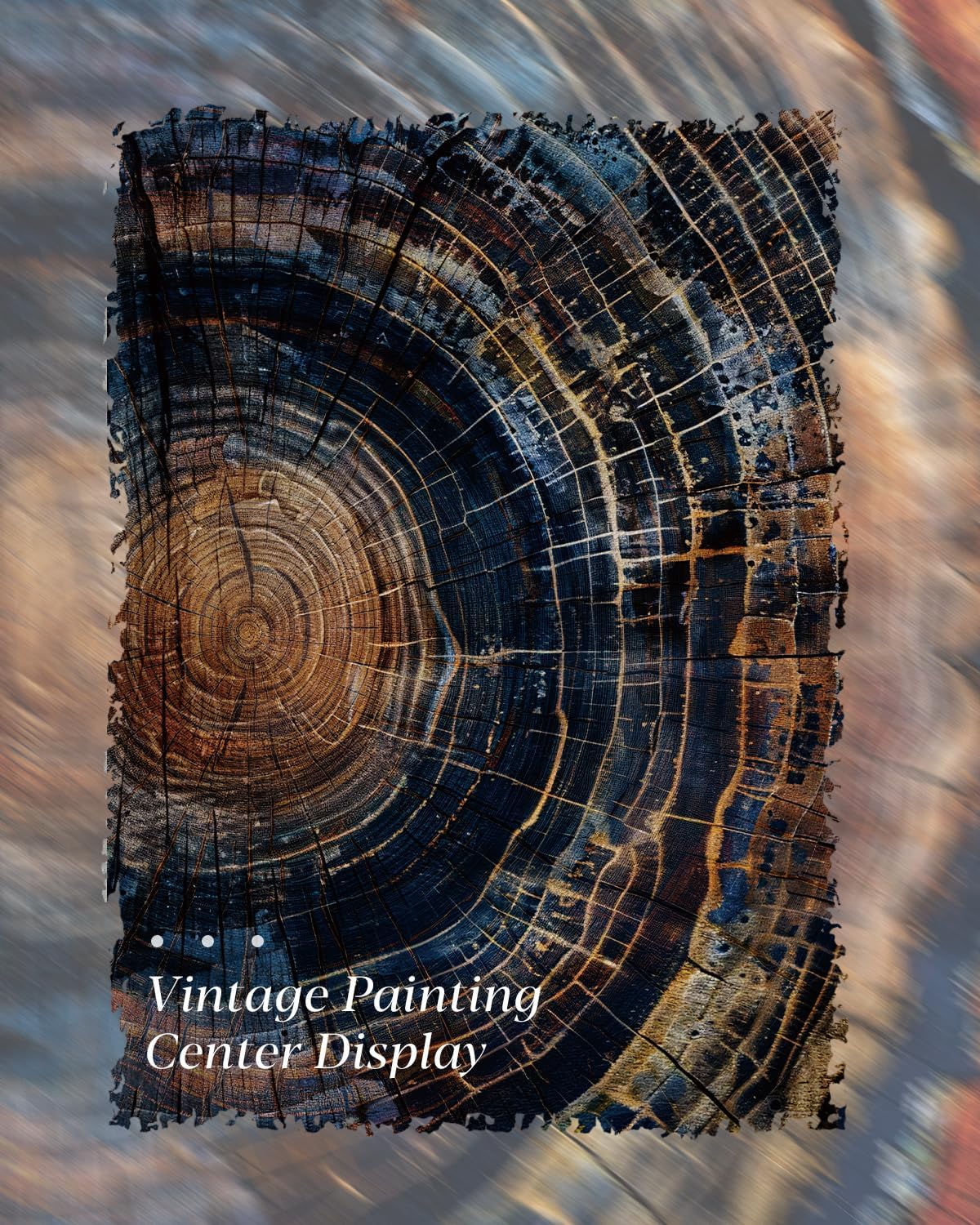 HUARCEY Gold Framed Vintage Wall Deocr for Living Room, Tree Rings Art Abstract Wood Grain Texture Bathroom Art Large Canvas Print Nature Inspired Farmhouse Pictures for Study Office Bedroom 16"x24"