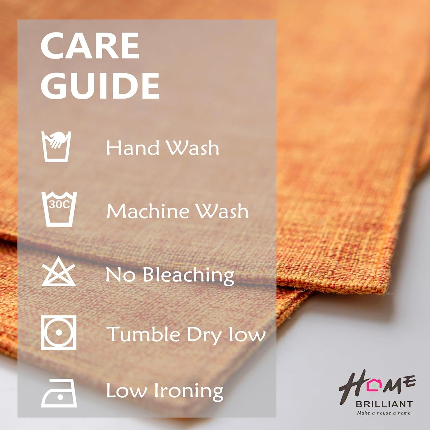 Home Brilliant Cloth Placemats Set of 8 Heat Resistant Dining Table Place Mats for Fall Kitchen Table Dinner Party Halloween Decorations, 13 x 19 inches, Orange