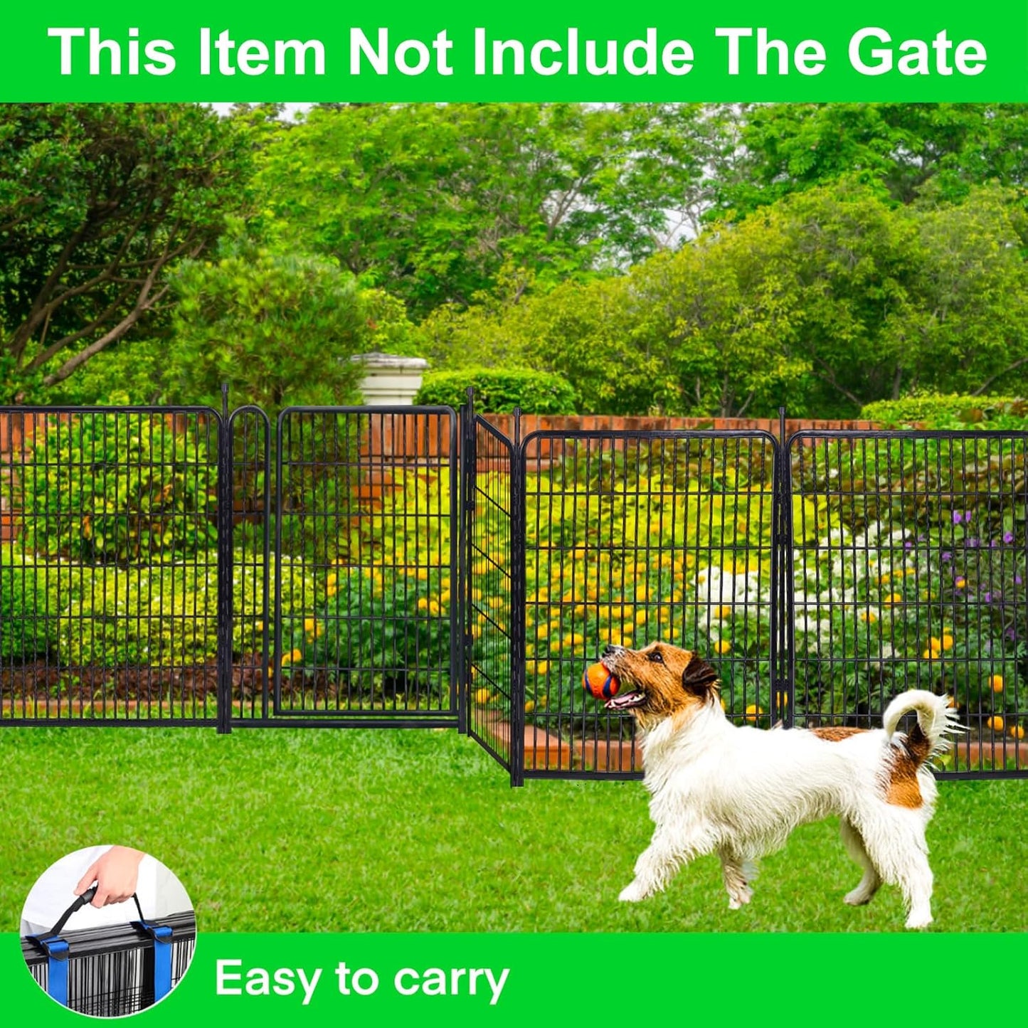 Garden Fencing 48 inch High, 8 Panels Total 17.7Ft(L). Garden Fence Border, Flower Bed Fencing, Dog Fences for The Yard, Dog Digging Fence Barrier (No Gate)