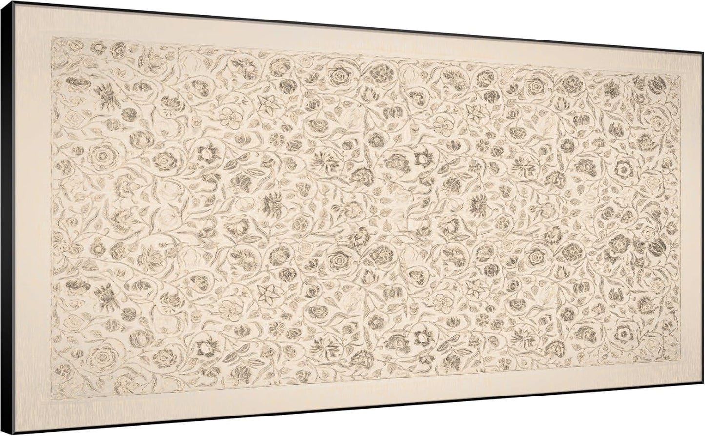 SIGNWIN 36"x72" Extra Large Framed Wall Art Vintage Botanical Sketch with Detailed Floral Pattern, Classic Nature Illustration for Home Living Room Bedroom Decor (Frame Assembly Required)