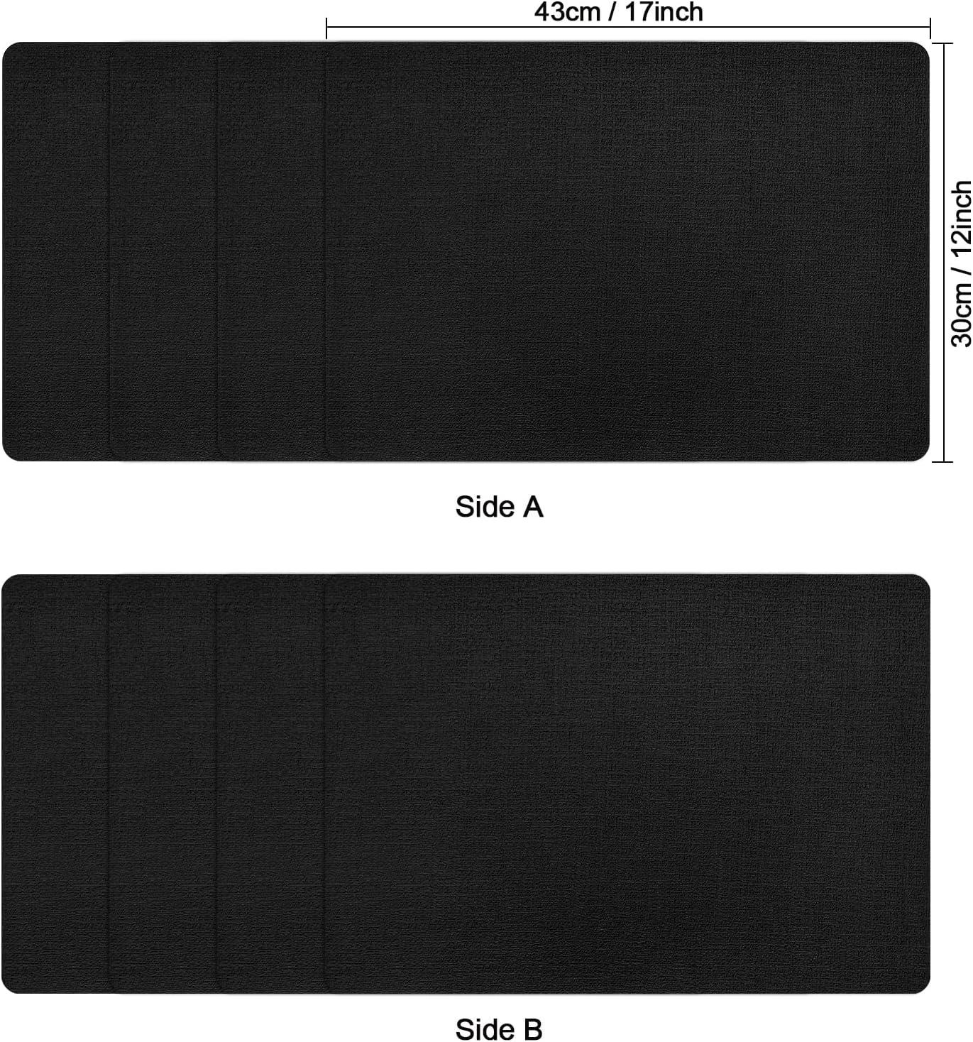 Myir JUN Placemats Dual Sided, Faux Leather Place Mats Set of 6 Indoor Placemats for Dining Table Outdoor Placemats Square Non-Slip Washable Table Mats (Black, Set of 6)