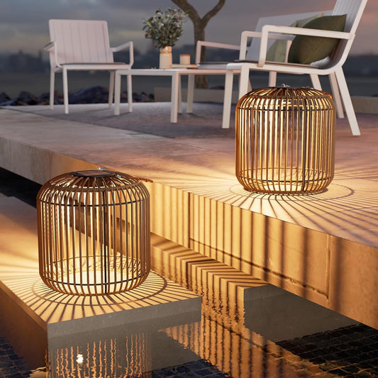 Solar Yard 2-Pack Outdoor Solar Lamp, Water-Resistant Lights for Outside Hanging Lantern Table Lamp Lights Decoration for Garden, Yard, Patio, Porch, Trees, Pathway, Natural