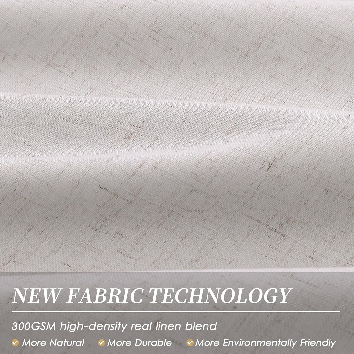 BOODII Linen Blackout Curtains for Bedroom 72 Inch Length 2 Panels Set Room Darkening Curtains Champagne Black Out Curtain Neutral Thermal Insulated Living Room Nursery Drapes Back Tab 52x72