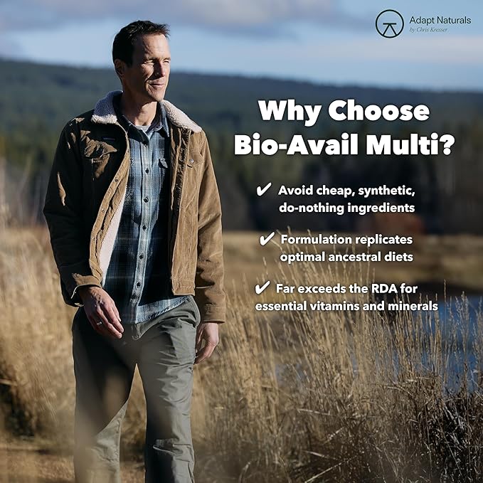 Adapt Naturals Bio-Avail Multi B12 Vitamins, 120 Capsules