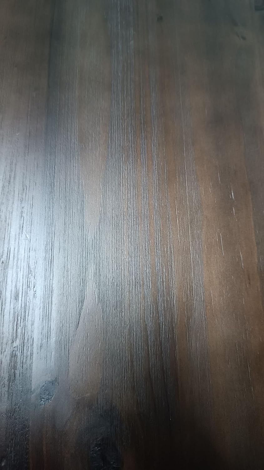 Industrial Pipe Wall Shelves With Real Wood Plank, 48 Inches Floating Shelves for Wall, 4 Tier Farmhouse Book Shelves, Dark Brown for Kitchen, Living Room Decor and Bar