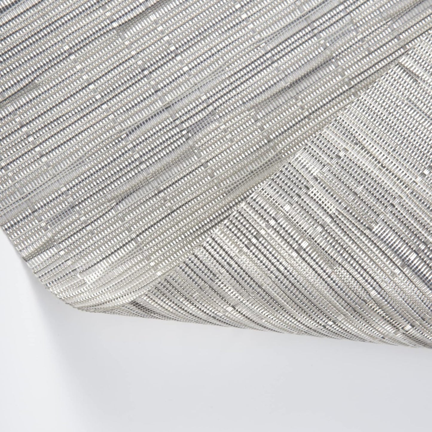 Vinyl Placemats Set of 6 - Easy Clean Modern Durable Washable Place Mats - Heat Resistant Placemats for Kitchen Table - PVC Table Mats for Dining Table (Sliver, 6)