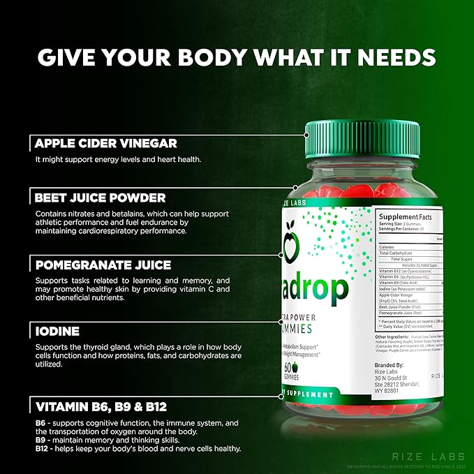Puradrop Extra Power Gummies for Weight Loss Management, Extra Strength, Keto ACV (Apple Cider Vinegar) Gummy Supports Healthy Metabolism (120 Gummies)