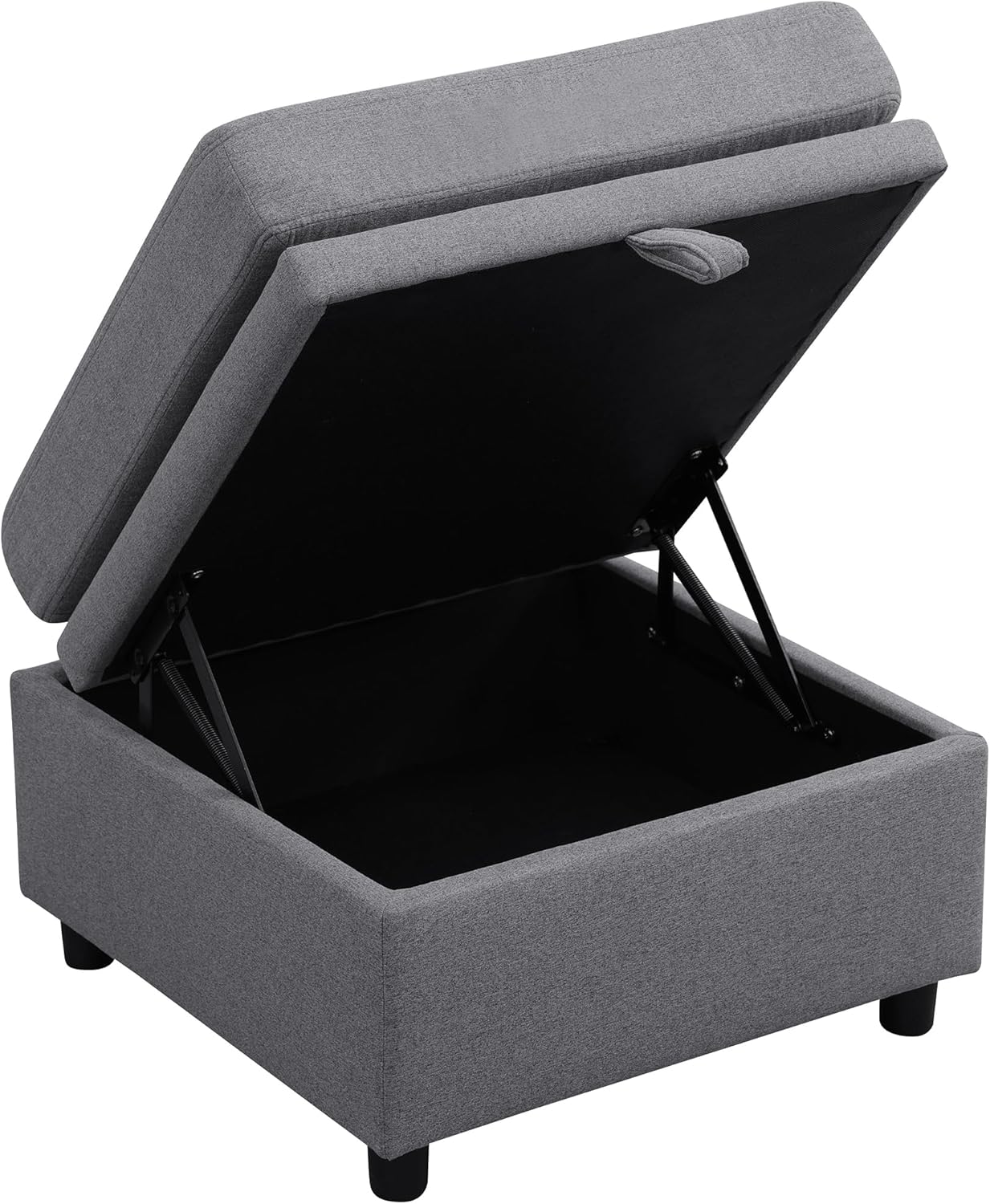 Ottoman Rectangular Storage Ottoman Bench, Footrest Stool Footstool with Lid for Living Room, Bedroom, Entryway, Dark Gray, 22.6"x23.2"x16.5"