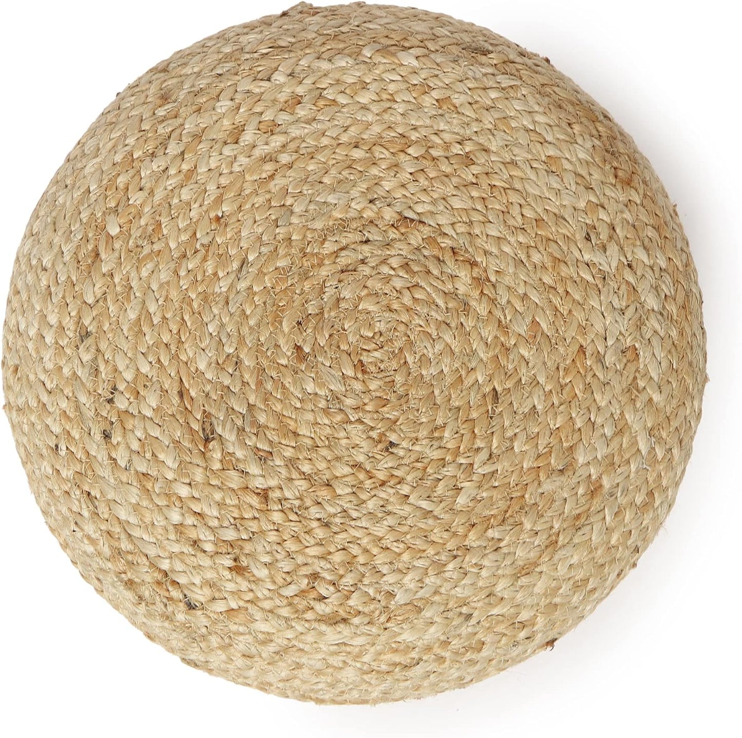 REDEARTH · Cylindrical Pouf Ottoman - Braided Pouffe Accent Sitting Round Footrest for Living Room, Bedroom, Nursery, kidsroom, Patio, Gym; 100% Jute (14.5"X14.5"X16"; Natural)