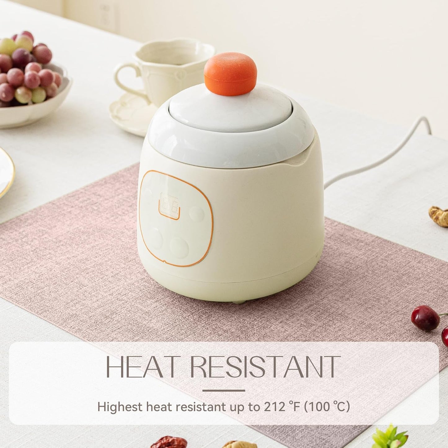 Romanstile Vinyl Placemats Set of 12-12 X 18 Inch - Heat Resistant Place Mats 100% Waterproof Oilproof Wipeable Reversible Faux Leather Table Mats for Kitchen/Dining/Party/Outdoor, Pink