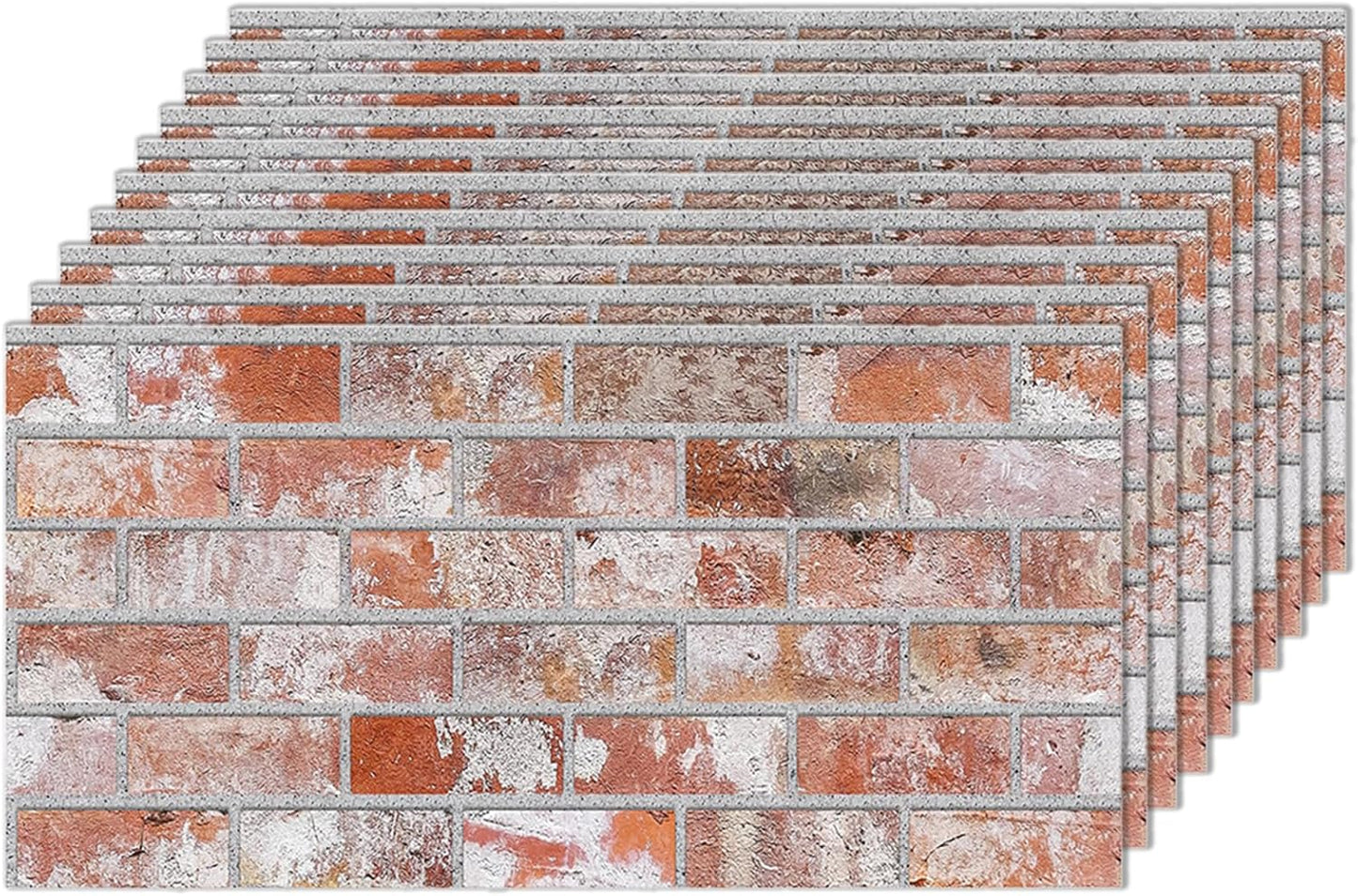 IZODEKOR 3D Wall Panels Brick Effect - Cladding, Stone Look, Styrofoam Facing for Living Room, Kitchen, Bathroom, Balcony, Bedroom, Back of Counter | Stone House (10 x Panels) - Covers 53 sq ft