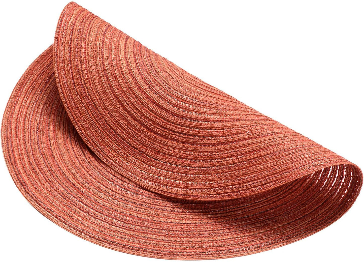 AHHFSMEI Round Braided Placemats Set of 6 Round Table Mats for Dining Tables Natural Woven Heat Resistant Place mats 15 Inch (Dark Orange)