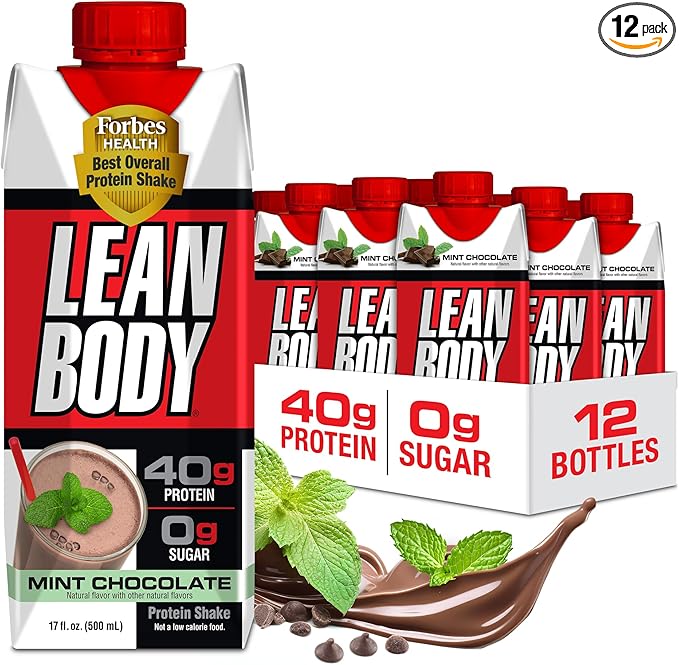 Labrada Lean Body Ready-to-Drink Mint Chocolate 40g Protein, 0 Sugar, 22 Vitamins 12) LABRADA