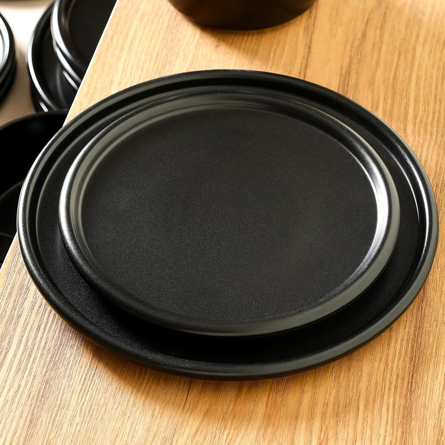 Stone Lain Eden 4-Piece Dinner Plate Set Stoneware, Black