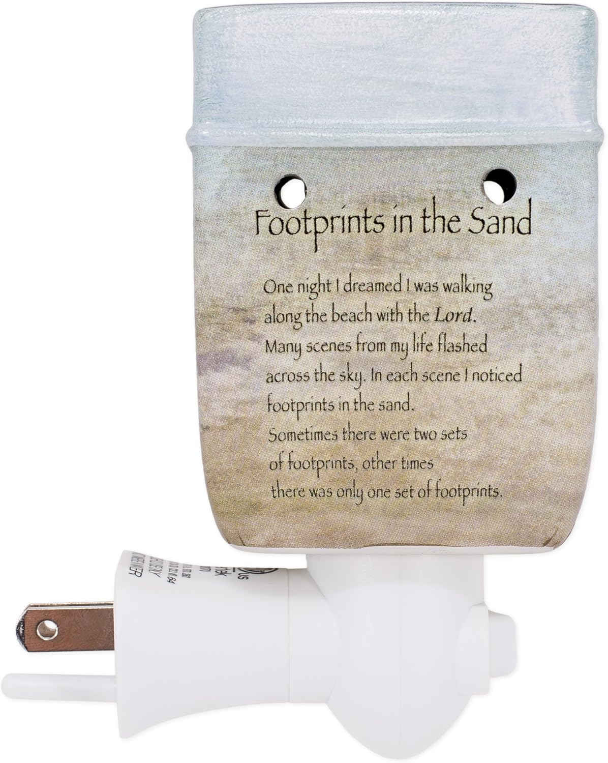 Elanze Designs Footprints in The Sand Ceramic Stoneware Electric Plug-in Outlet Wax and Oil Warmer