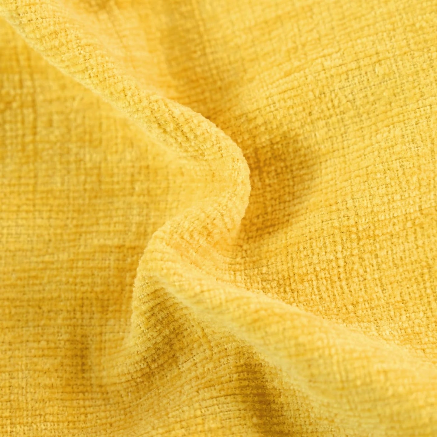 CaliTime Throw Pillow Covers Decorative 18 X 18 Inches Pack of 2 Cozy Chenille Cushion Cases for Couch Sofa Bed Living Room Home Mustard Yellow