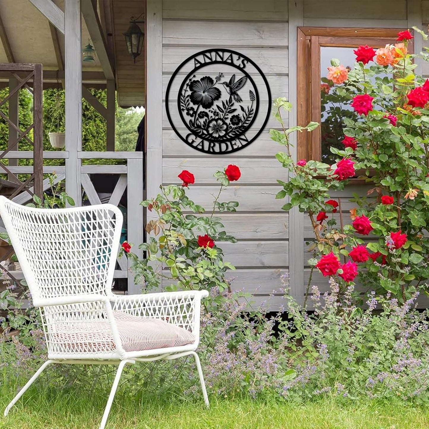 Custom Metal Garden Sign, Personalized Metal Home Garden Sign, Garden Gecor for Outside, Personalized Garden Signs with Name, Flower Garden Sign, Mom Grandma Women gifts