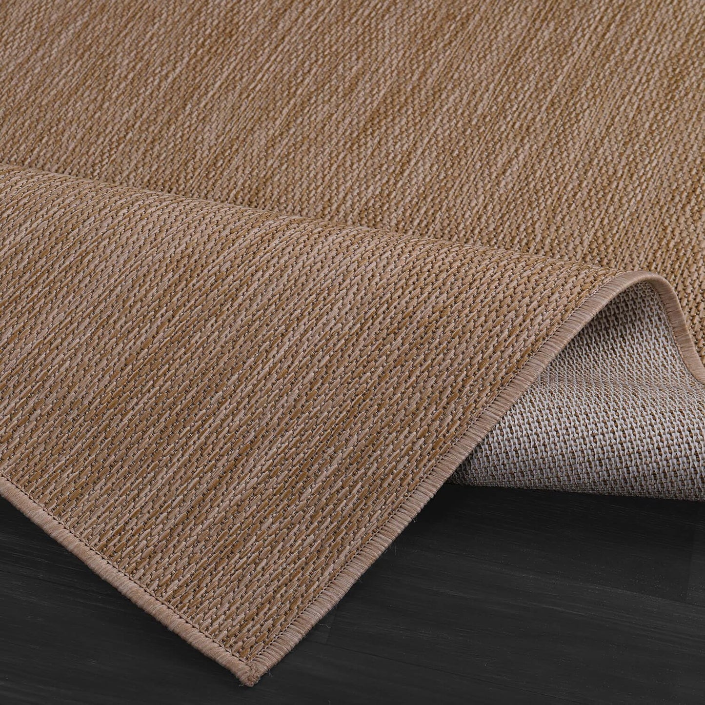 CAMILSON Outdoor Rug 6x9 Modern Area Rugs for Indoor and Outdoor Patios and Porches - Waterproof, Washable, Non-Shedding, Easy-to-Clean Outside Carpet (6 x 9, Solid - Jute)