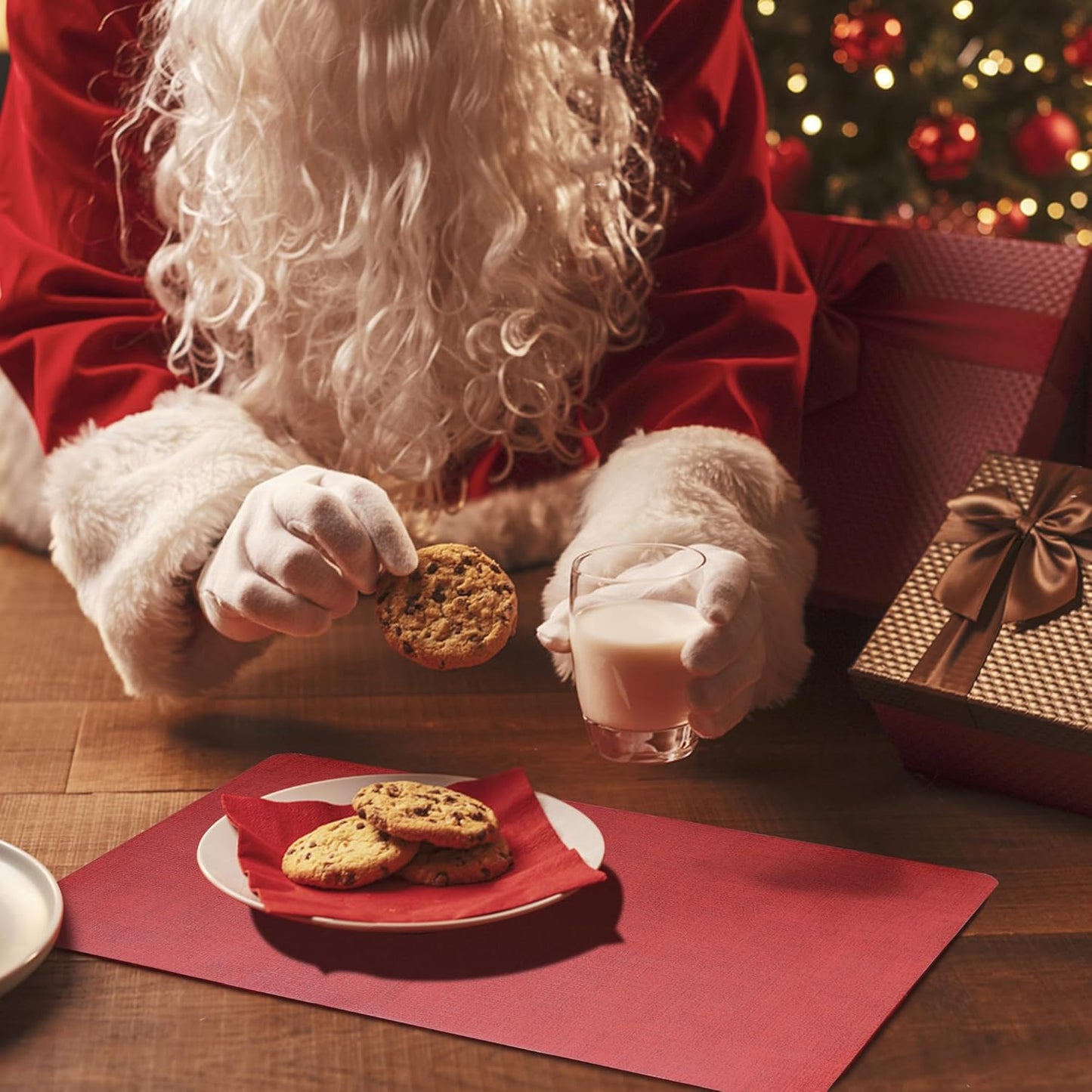 Maxpearl Faux Leather Placemats Set of 4, Waterproof - Wipe Clean - Heat Resistant - Anti Slip Dining Table Place Mats, Suitable for Indoor & Outdoor Use, 17’’×12’’, Red