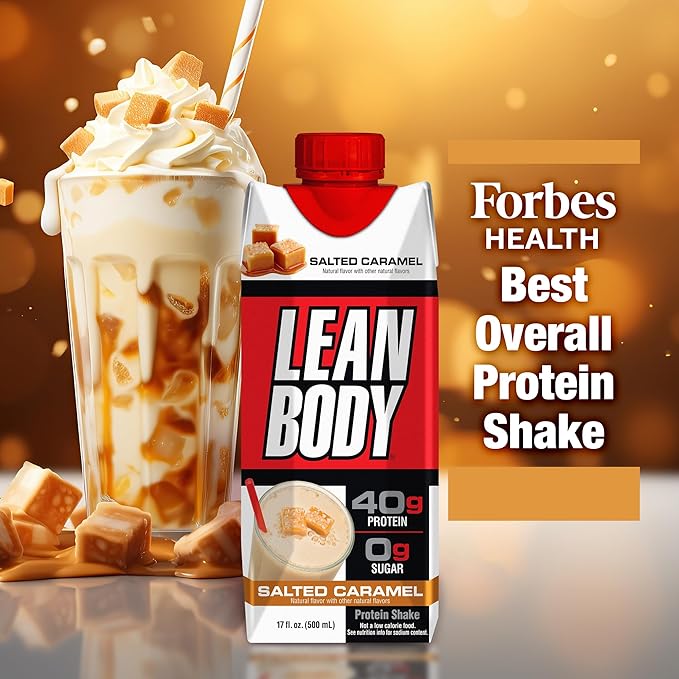 Lean Body Ready-to-Drink Salted Caramel Protein 40g Protein, 0 Sugar, 22 Vitamins 17 Fl 12)