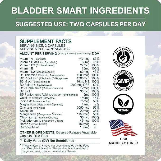 | Lower-Acid Multivitamin for Sensitive Bladders 12 Vitamins 10 Minerals 60 Capsules