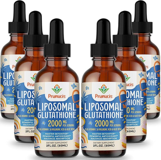 2000MG Liposomal Glutathione Liquid, 98% Absorption, Glutathione Liquid Supplement, Active Form L- Glutathione, Powerful Antioxidant Non-GMO for Immune System, Aging Defense, Detox, 12 FL.OZ