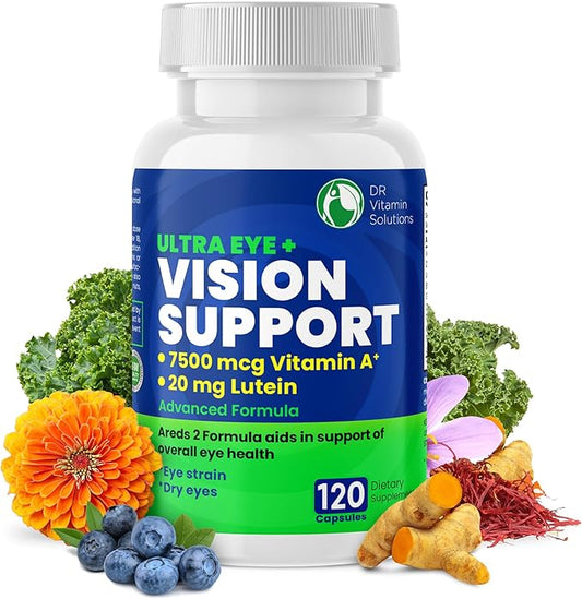 Vision Support Eye Vitamins for Macular Health 2 Formula (1 Bottle, 120 Capsules)