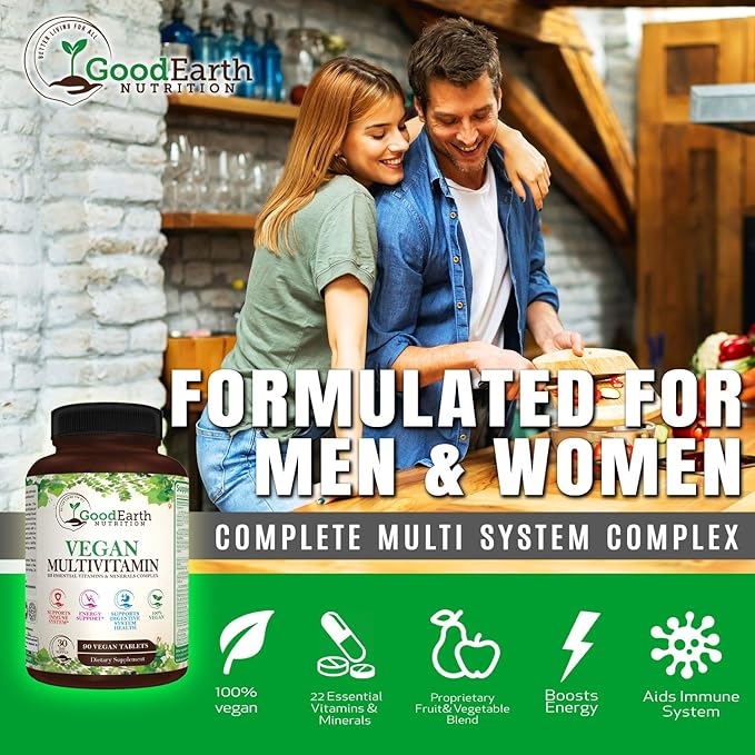 Vegan Multivitamins for Men & Women D3 ,