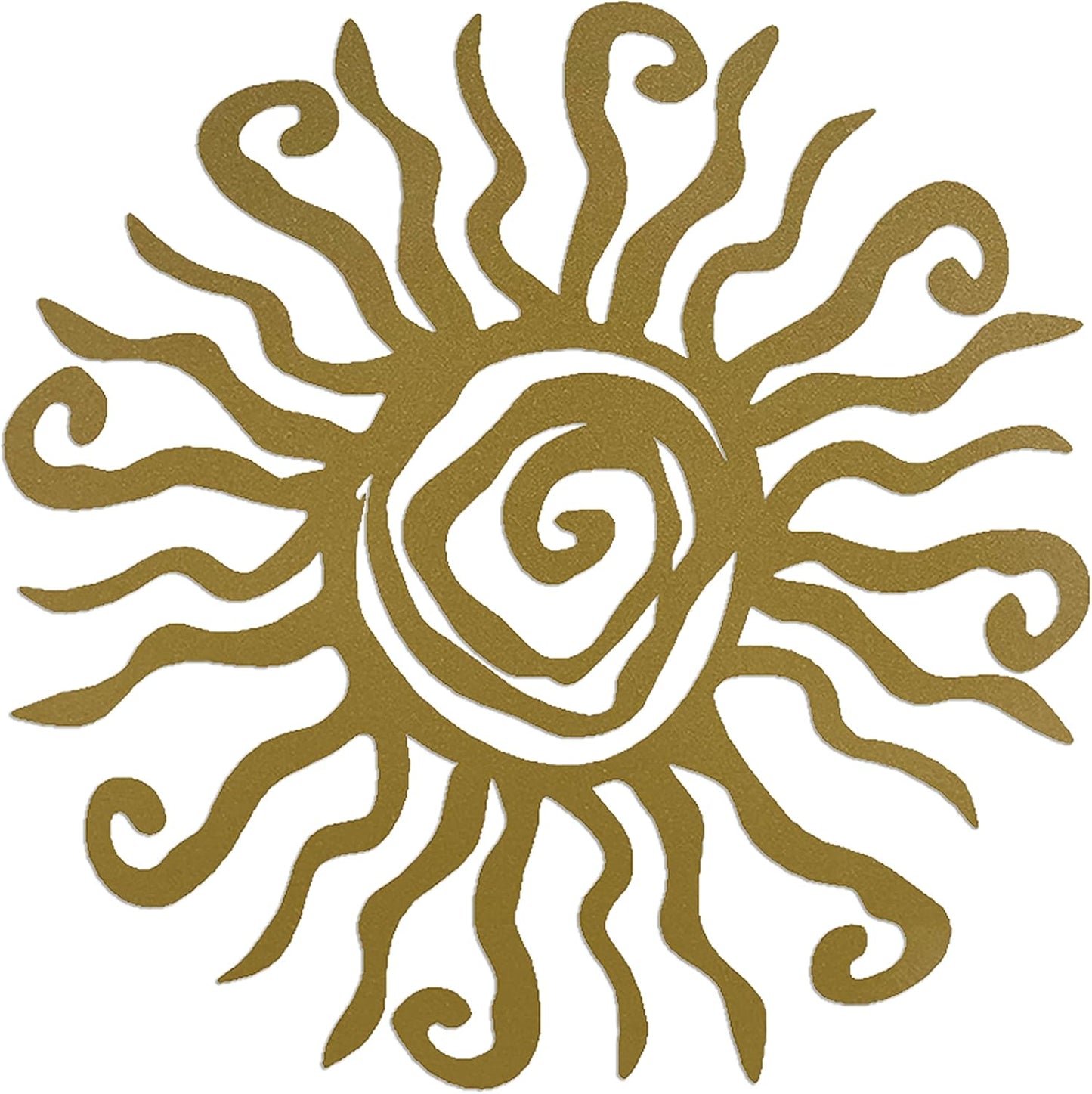 Riverside Designs Wacky Sun Metal Wall Art Indoor/Outdoor Decor - 12" Gold Rust Proof Wall Sculpture - Made in USA - Ideal for Bedroom, Garden, Home, Patio and Farmhouse