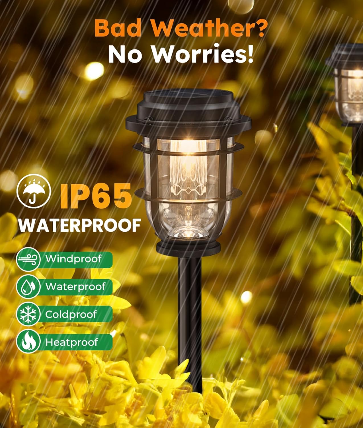 2-Pack Solar Pathway Lights, Bright Auto Garden Lights Decor - Durable Landscape Lighting for Lawn, Patio, Walkway, Driveway, Housewarming Gifts Idea