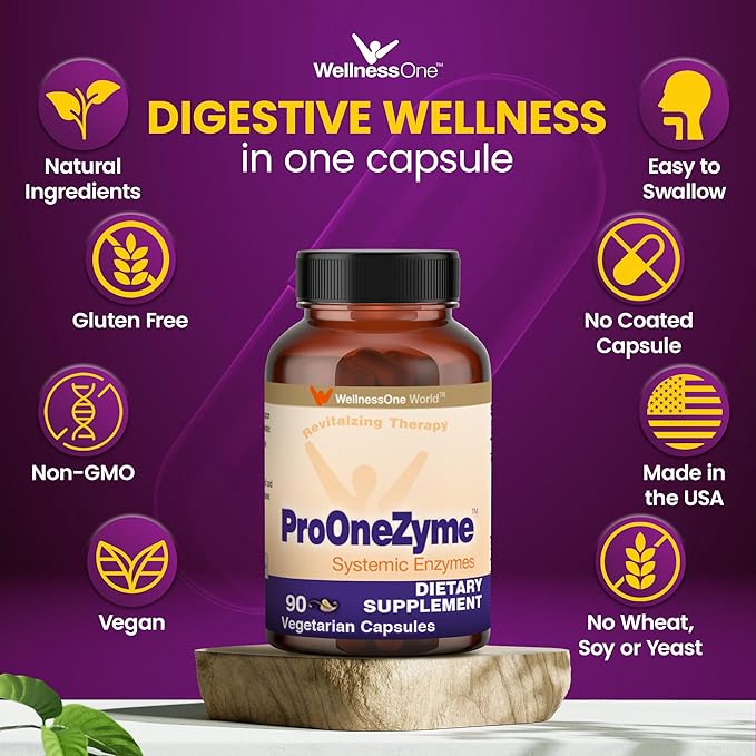 ProOneZyme Systemic Proteolytic Enzymes Supplement 90 Capsules