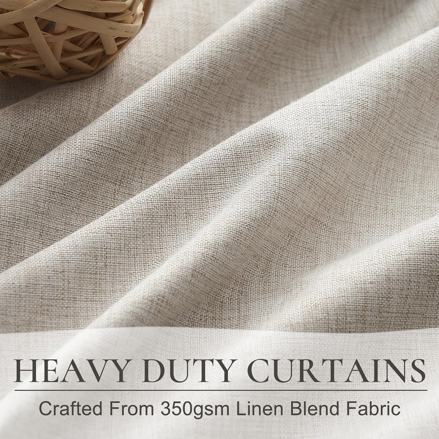 Unique Curtains 86 Inches Long for Living Room,Linen Farmhouse Modern Complete Blackout Custom Privacy Curtains for Windows Energy Efficient Closet Cover Pinch Pleated/Back Tab Birch Drapes 2 Panels