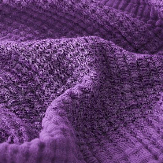 EMME Cotton Muslin Throw Blanket Couch Breathable Gauze Blanket Soft Lightweight Blankets Adults (Purple, 50"x60")
