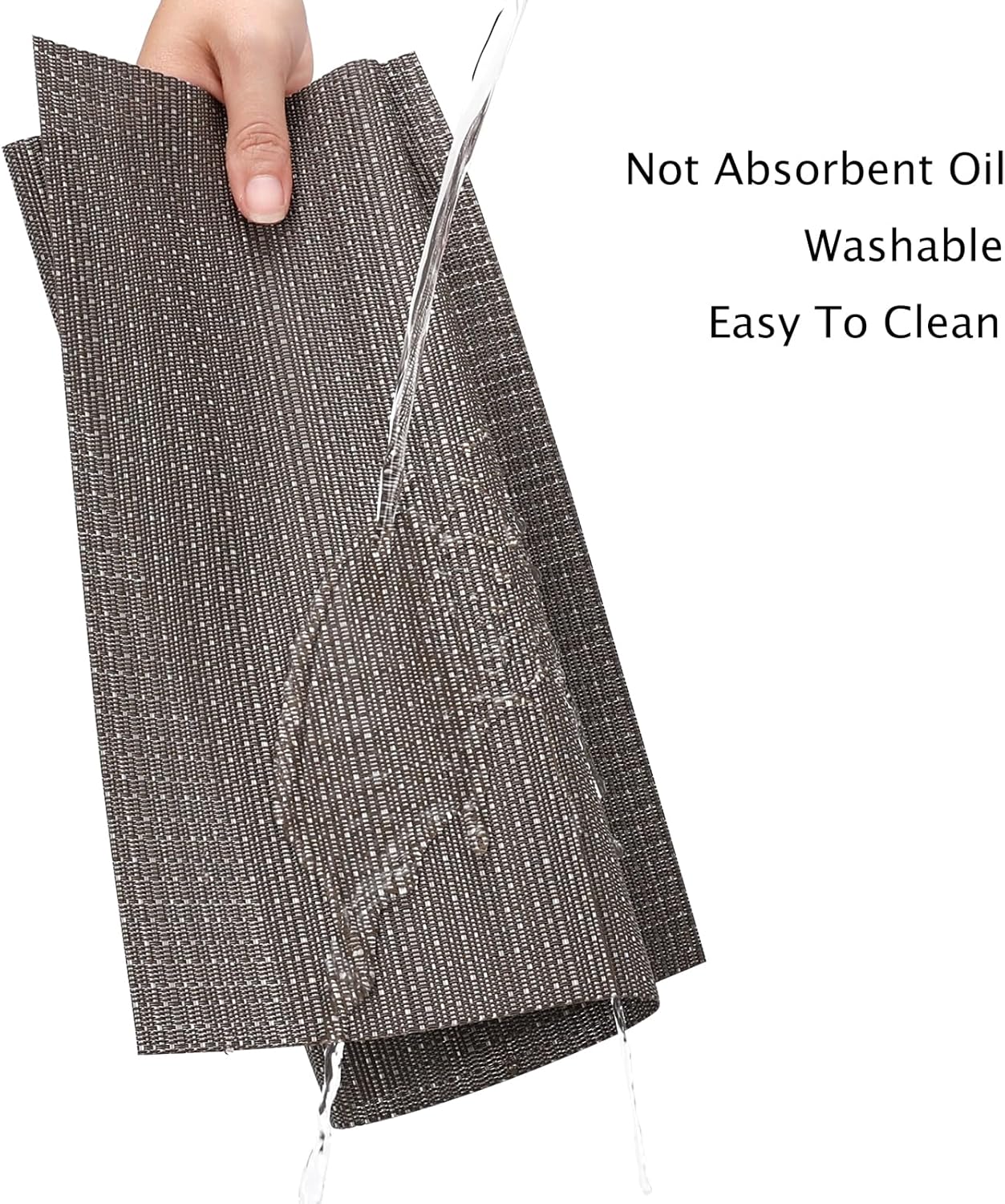 Myir JUN Placemats Set of 4, Vinyl Woven Placemats Place Mats Indoor Set of 4 Washable Table Mats Non-Slip Place mats for Dining Table (Dark Gray, Set of 4)