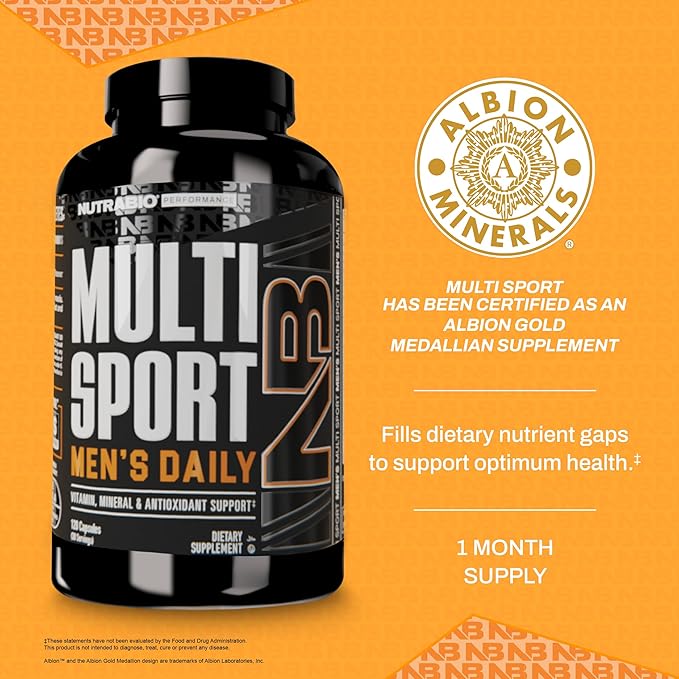NutraBio Multisport for Men 33 Vitamins, (120 Vegetable