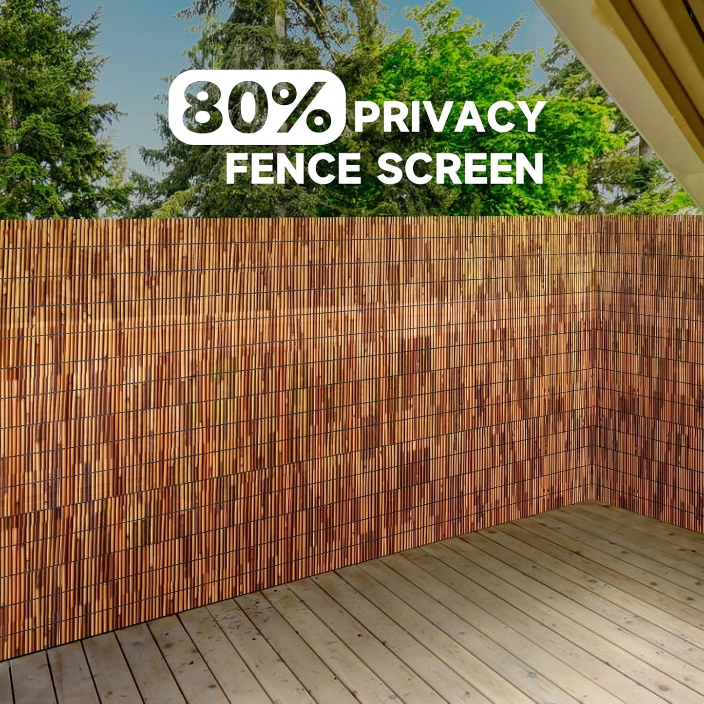 ZNCMRR Natural Bamboo Fencing 6 Feet High Privacy Fence Reed Fencing Rolls Screen Curtains for Balcony Patio Shades Garden Backyard Outdoor （Brown）