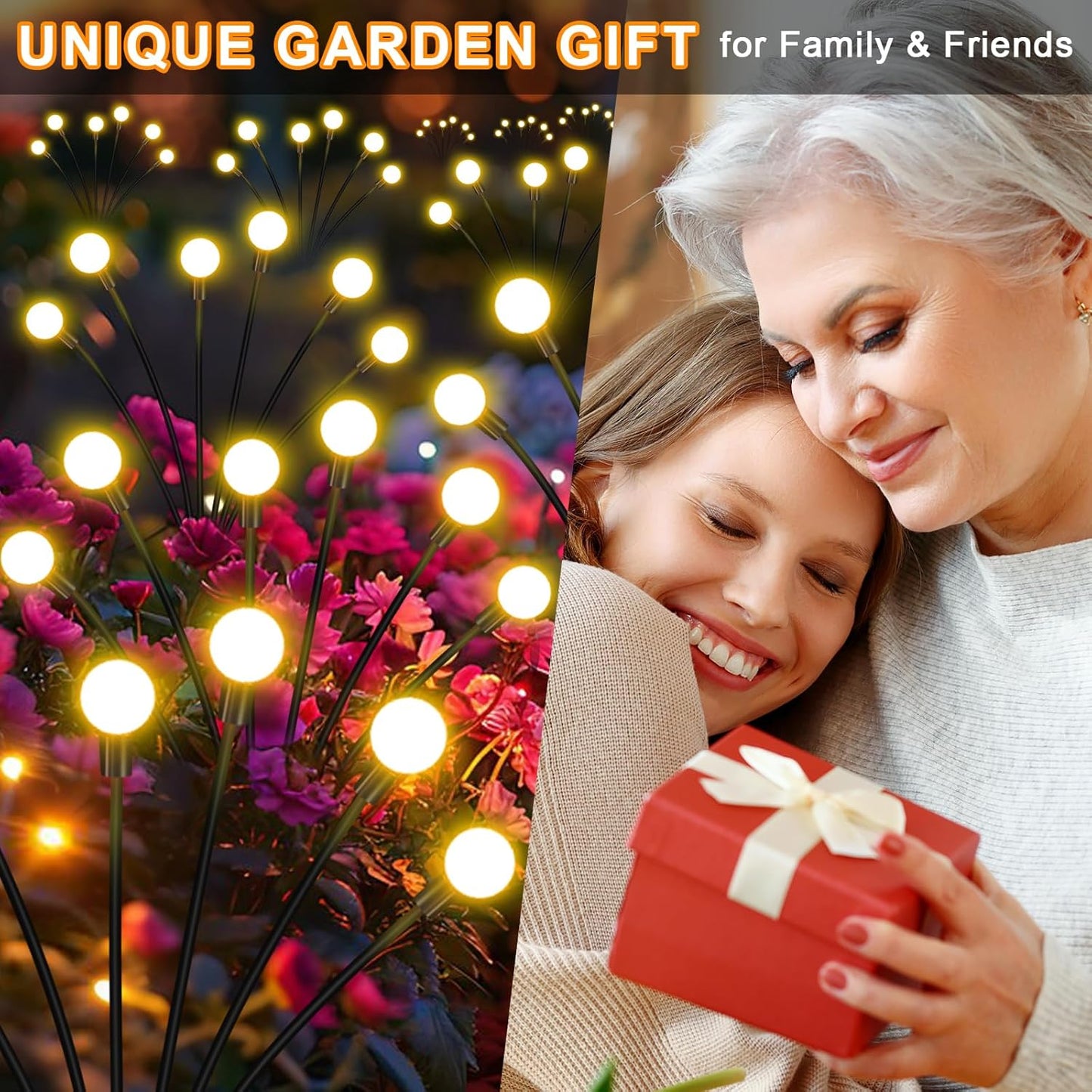 Solar Garden Lights Outdoor, 10 Pack 60LED Waterproof Solar Powered Lights for Yard Pathway Patio, Swaying Lawn Decor as Gardening Gifts for Women Holiday