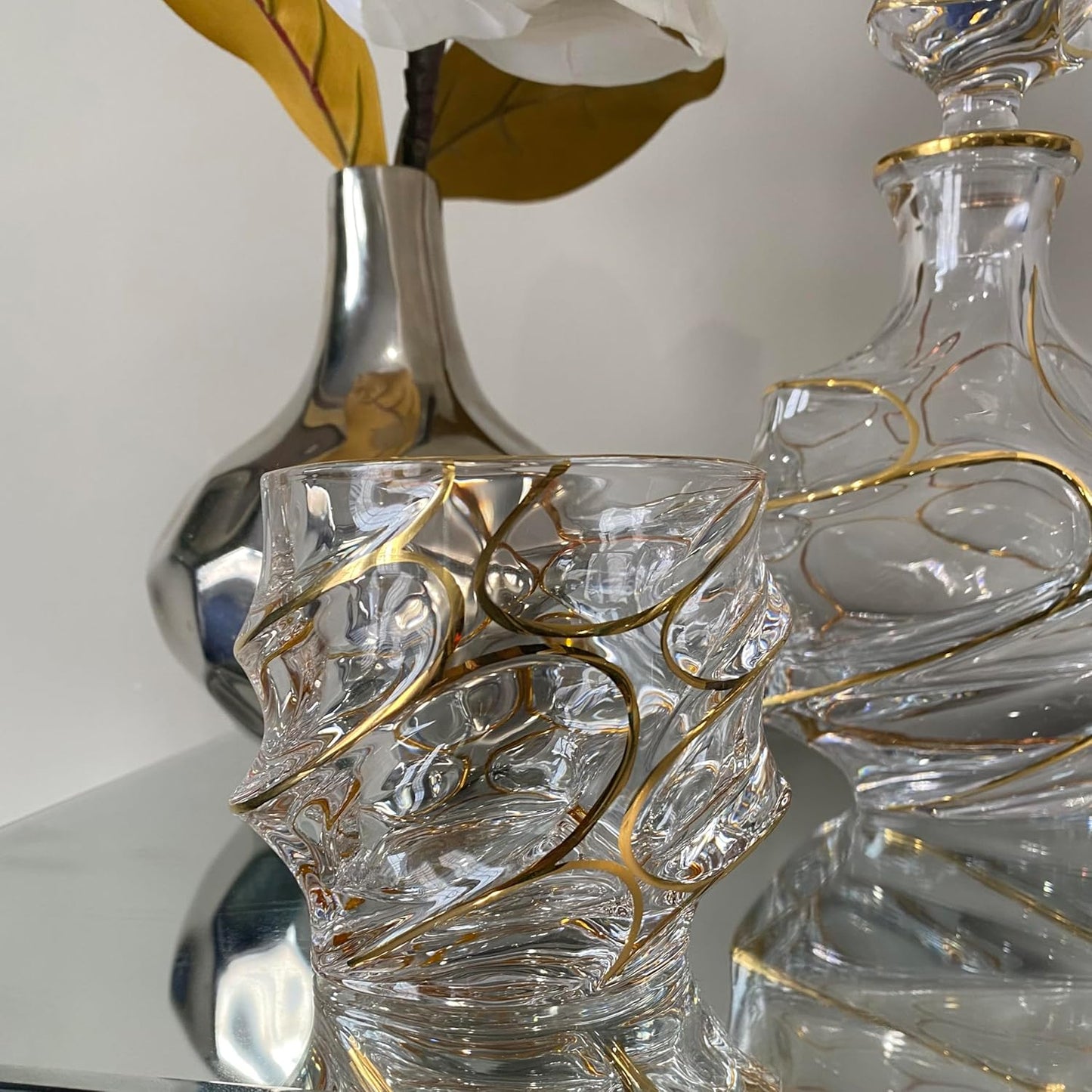 EdensDECOR Whiskey Glasses Gift Set (24k Gold Plated) Luxury Gift For Men, Bourbon, Scotch, Dad, Husbands