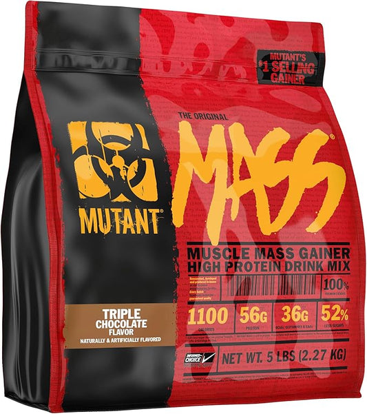 Mutant Mass | Weight Mass Gainer Protein Powder - high Calorie Protein Powder for Mass gain - Triple Chocolate - 5 Pound