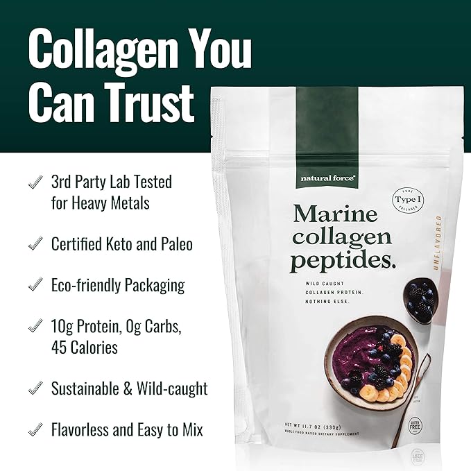 Natural Force Clean Marine Collagen Powder 11.7 Ounce